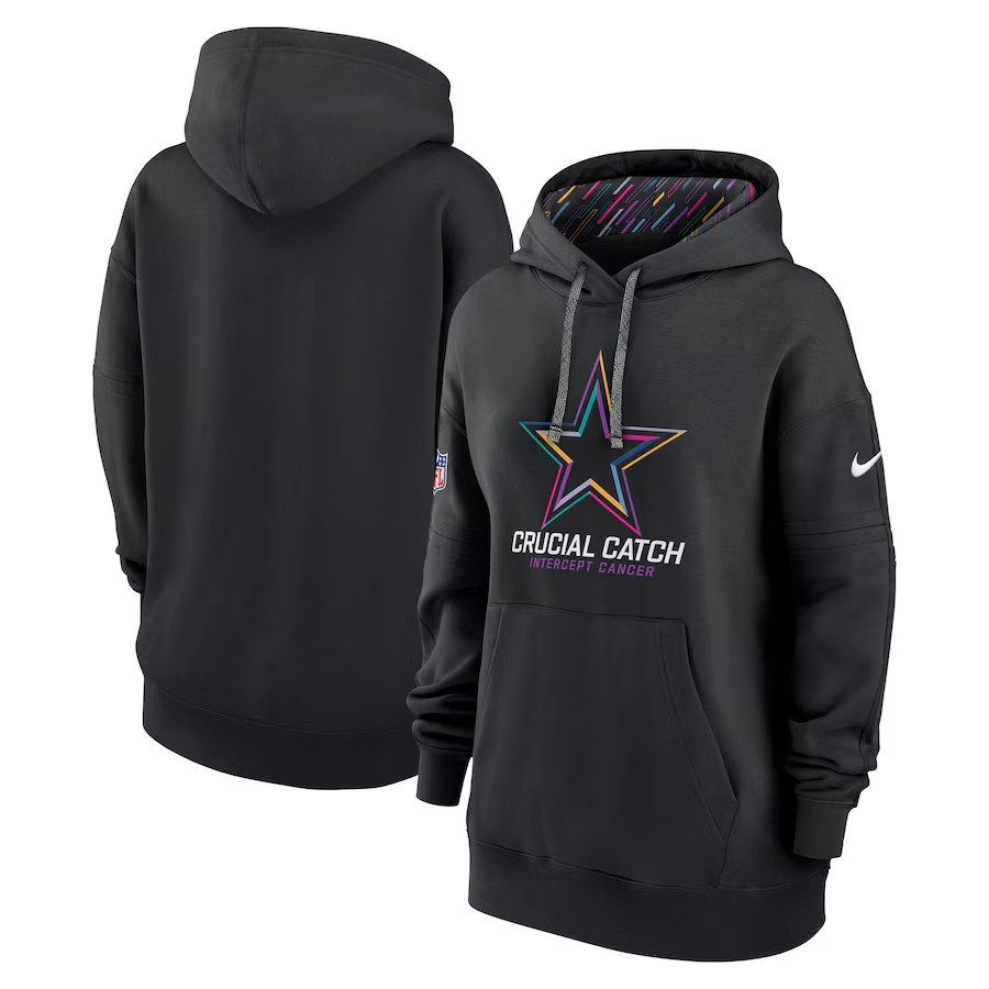 Women's Dallas Cowboys  Nike Black 2024 NFL Crucial Catch Club Pullover Hoodie