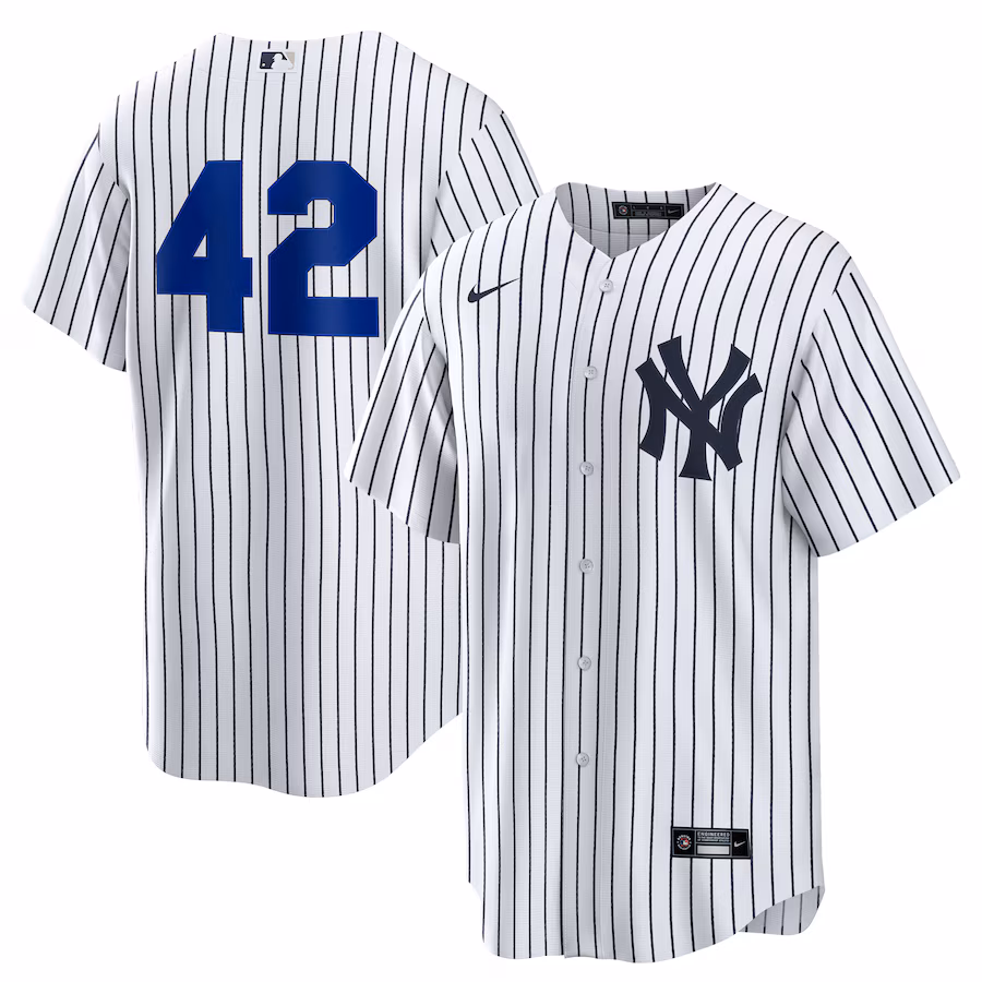 Men's New York Yankees Nike White Home 2025 Jackie Robinson Day Replica Jersey