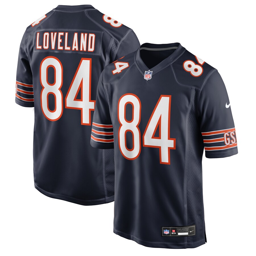 Men's Chicago Bears Colston Loveland Nike Navy 2025 NFL Draft First Round Pick Game Jersey