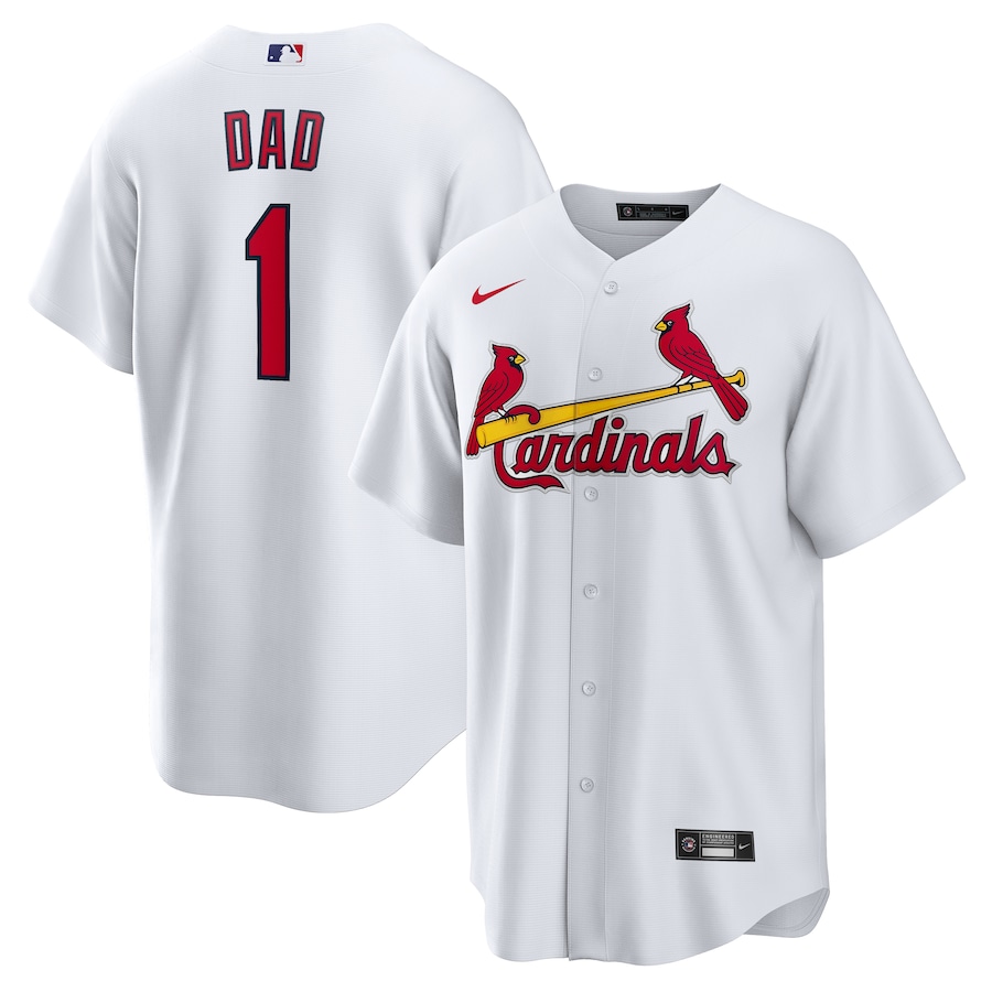 Men's St. Louis Cardinals Nike White #1 Dad Home Replica Jersey