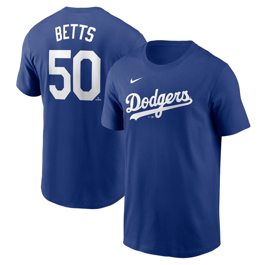 Men's Los Angeles Dodgers Mookie Betts Nike Royal Fuse Name & Number T-Shirt