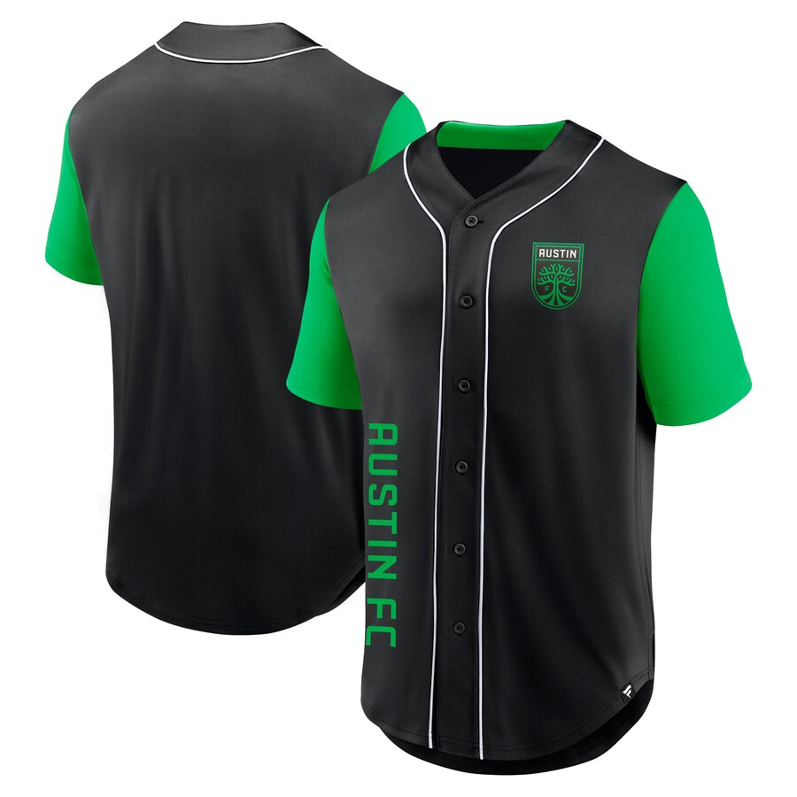 Men's Austin FC Fanatics Black Balance Fashion Baseball Jersey