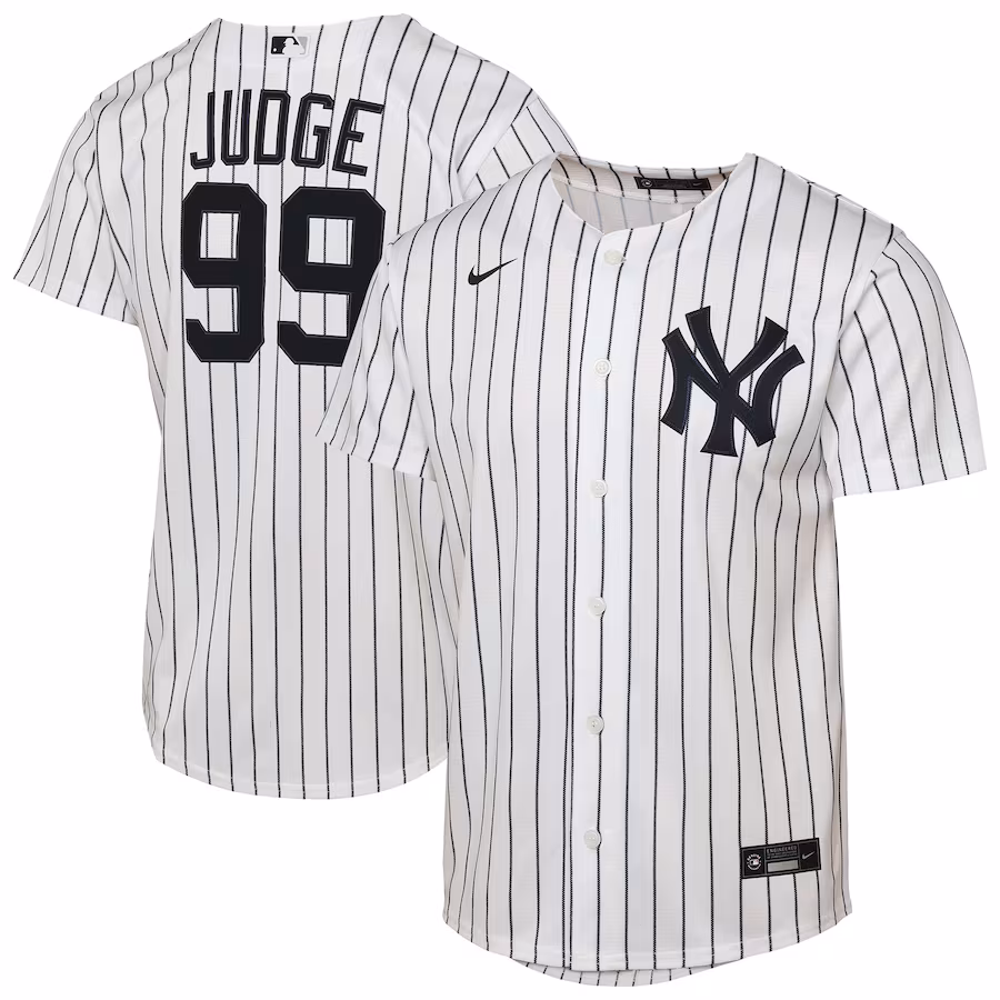 Youth New York Yankees Aaron Judge Nike White Home Replica Player Jersey