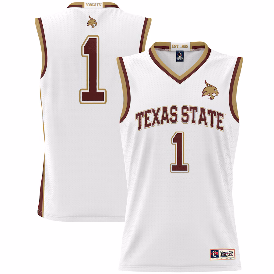 Unisex GameDay Greats #1 White Texas State Bobcats Lightweight Basketball Jersey