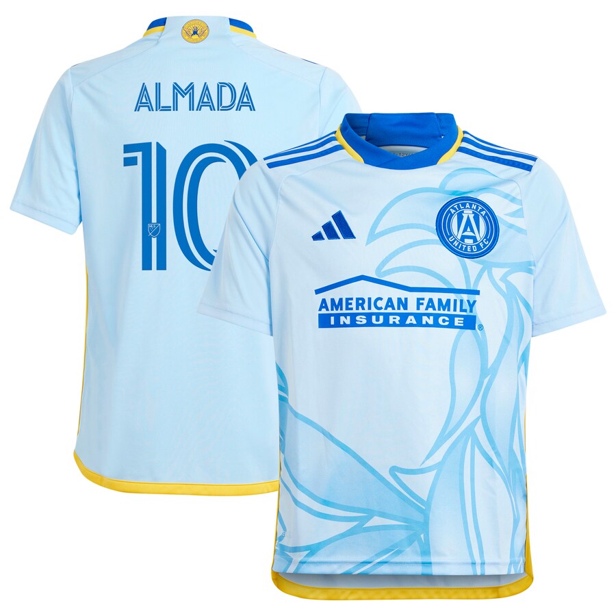 Youth Atlanta United FC Thiago Almada adidas Light Blue 2024 The Resurgens Kit Replica Player Jersey