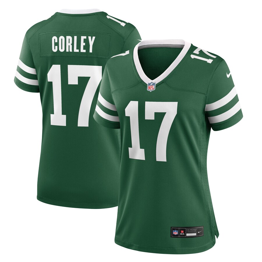 Women's New York Jets Malachi Corley Nike Legacy Green Team Game Jersey
