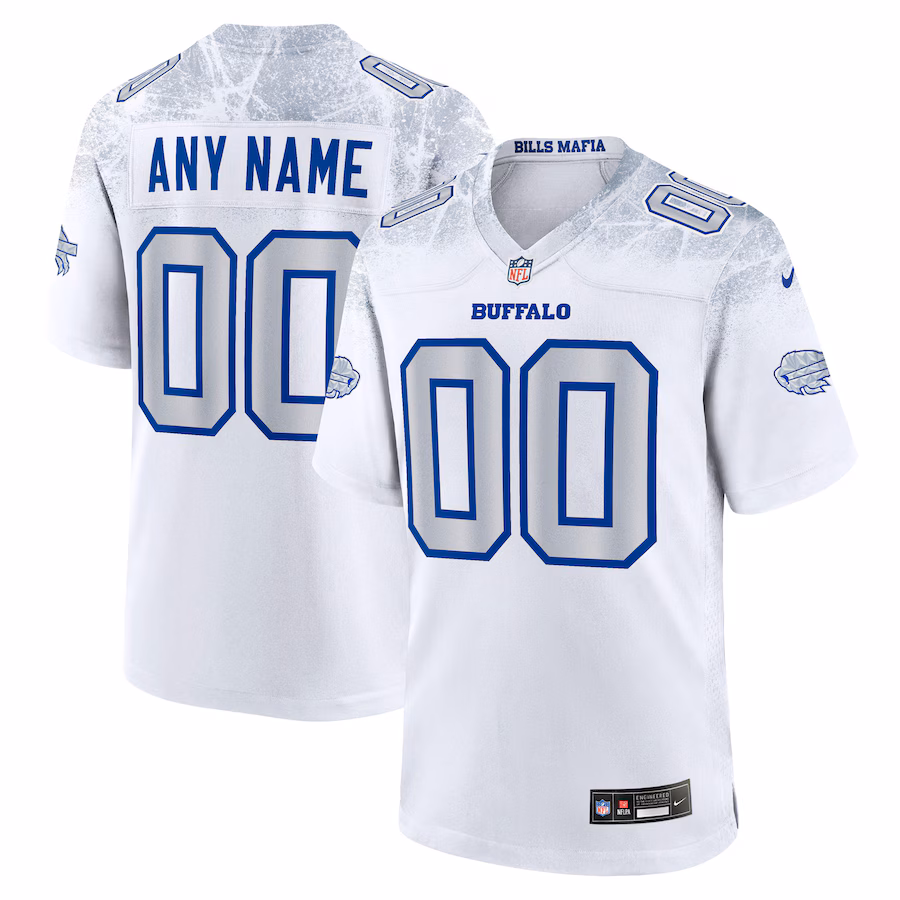 Men's Buffalo Bills Nike White 2025 Rivalries Collection Custom Game Jersey