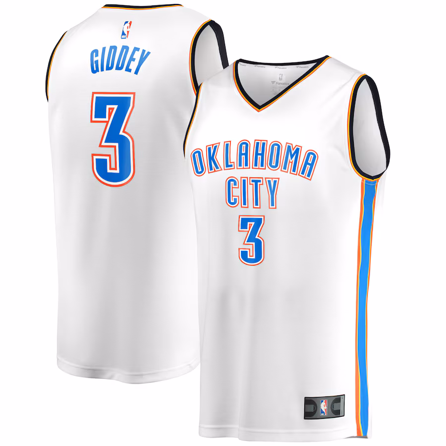 Men's Oklahoma City Thunder Josh Giddey Fanatics White Fast Break Player Jersey - Association Edition