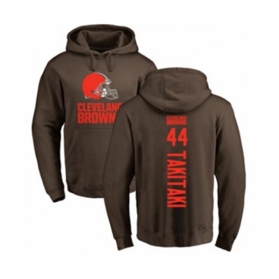 Football Cleveland Browns #44 Sione Takitaki Brown Backer Pullover Hoodie