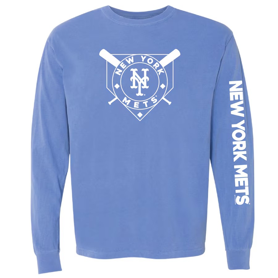 Women's New York Mets Soft as a Grape Royal Pigment Dye Long Sleeve T-Shirt