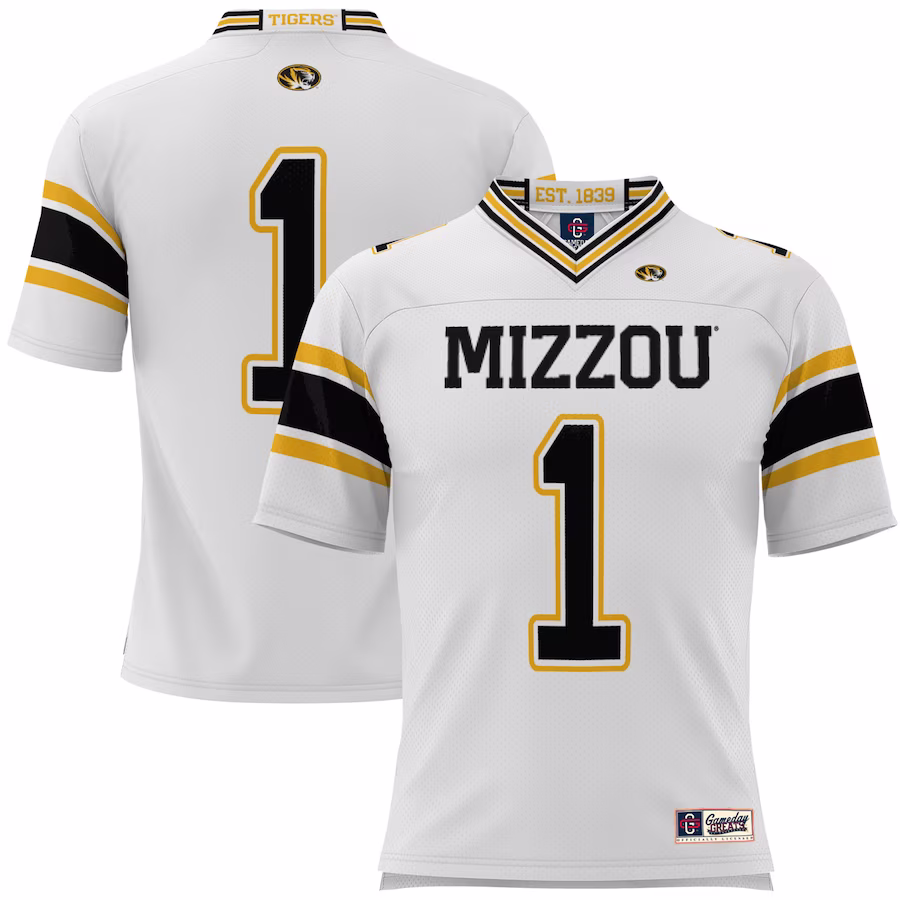 #1 Missouri Tigers GameDay Greats Youth Football Jersey - White