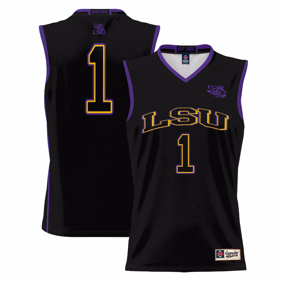 Youth GameDay Greats Black #1 LSU Tigers Lightweight Basketball Jersey