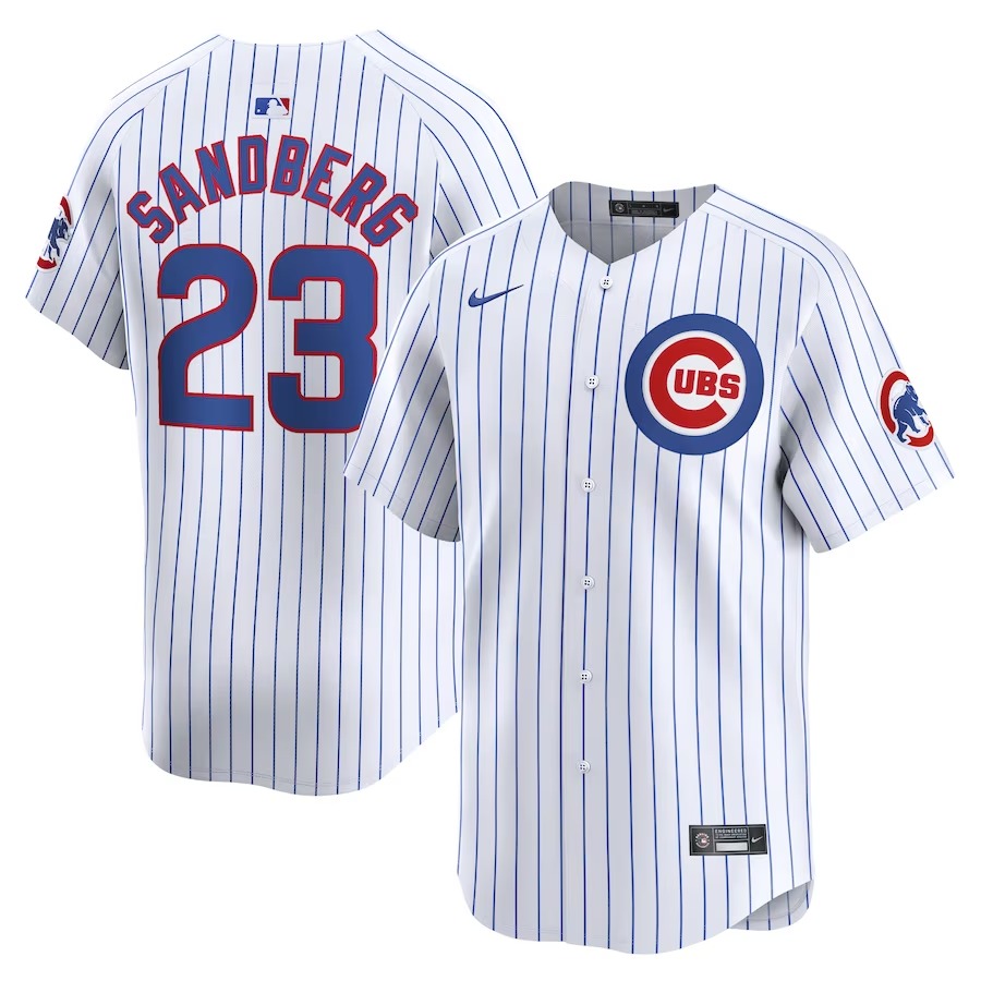 Men's Chicago Cubs Ryne Sandberg Nike White Home Limited Player Jersey