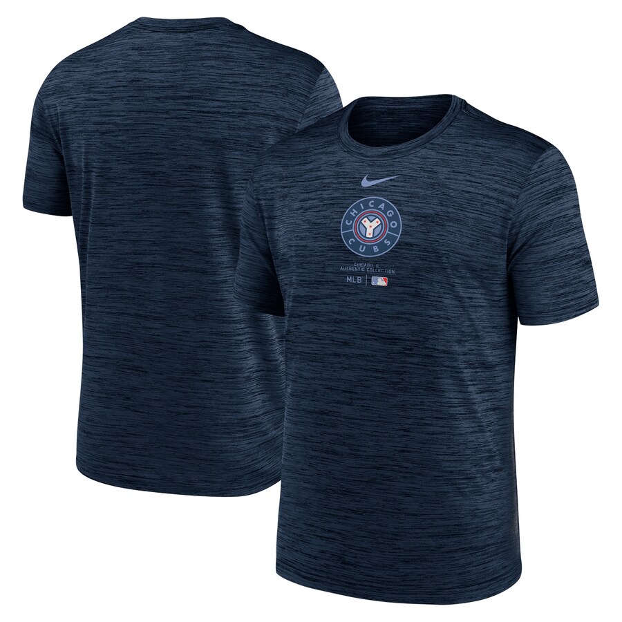 Men's Chicago Cubs Nike Navy City Connect Authentic Collection Practice Velocity Performance T-Shirt