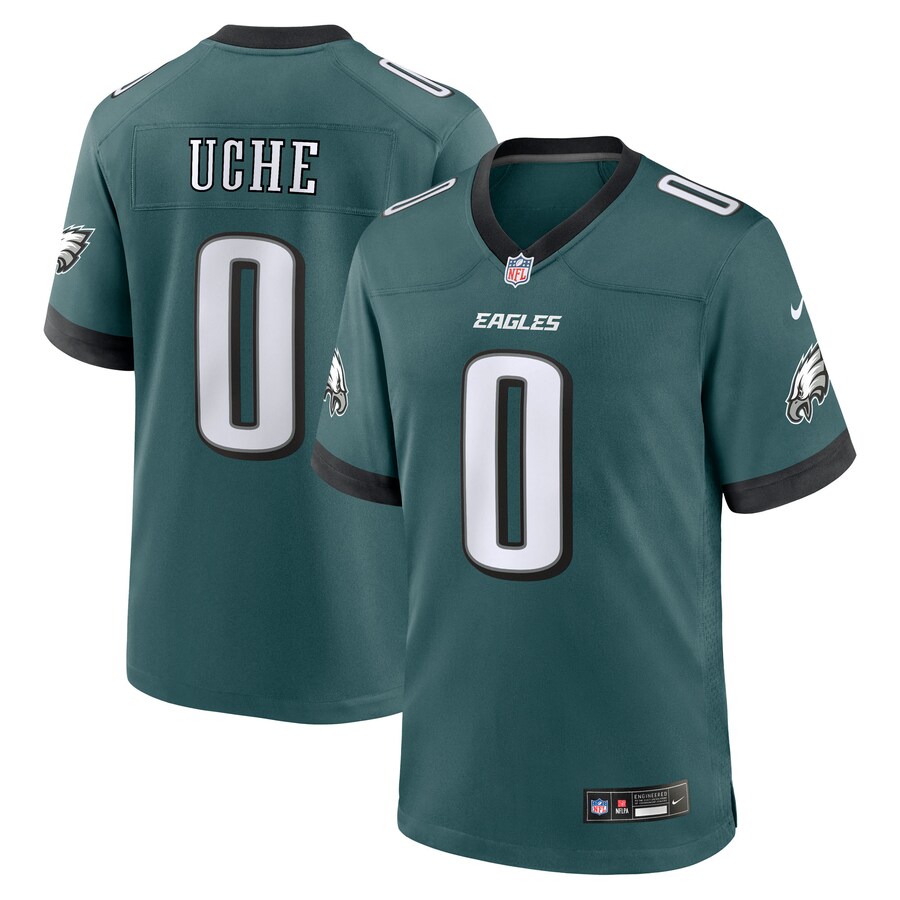 Men's Philadelphia Eagles Josh Uche Nike Midnight Green Team Game Jersey
