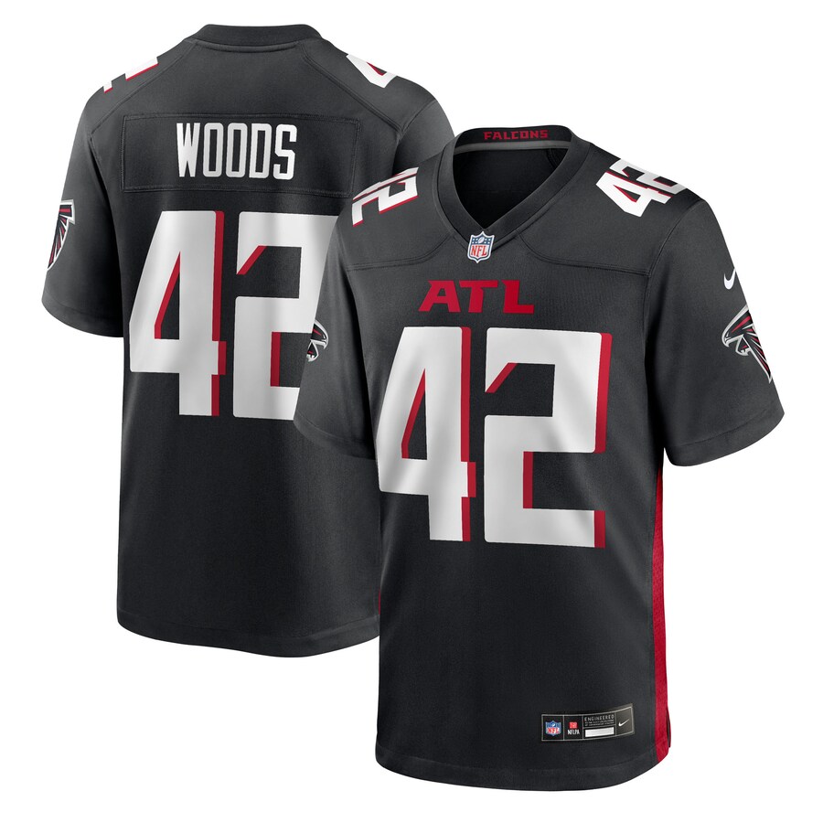 Men's Atlanta Falcons Josh Woods Nike Black Team Game Jersey