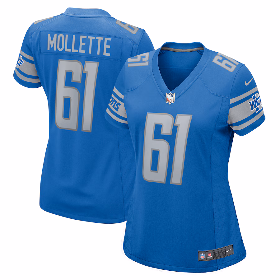 Women's Detroit Lions Alex Mollette Nike Blue Team Game Jersey