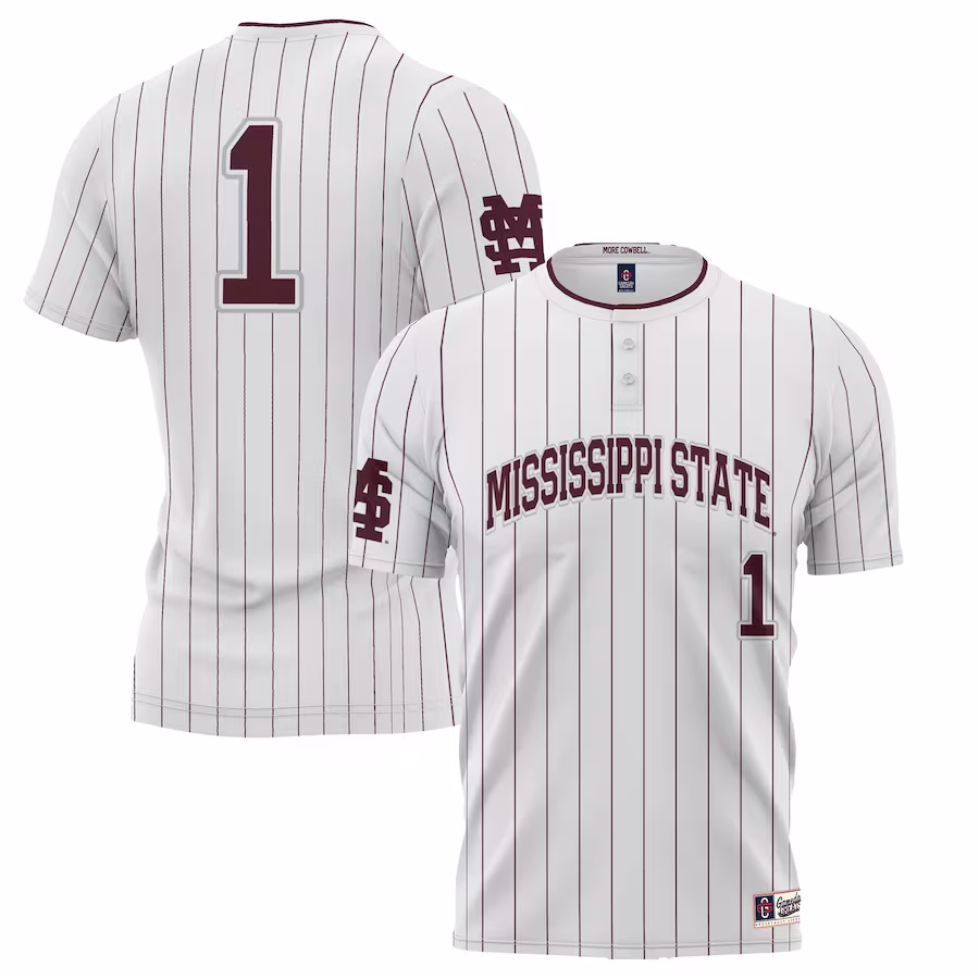 #1 Mississippi State Bulldogs GameDay Greats Unisex Lightweight Softball Jersey - White