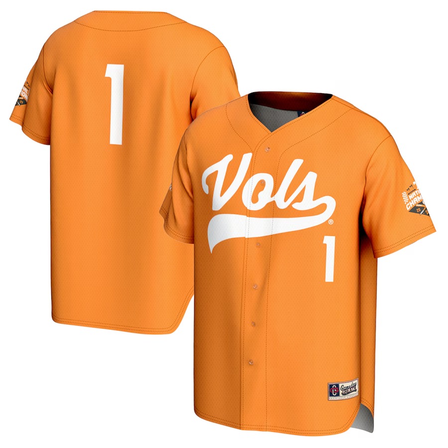 Youth GameDay Greats  Tennessee Orange Tennessee Volunteers 2024 NCAA Men’s Baseball College World Series Champions Commemorative Fashion Jersey