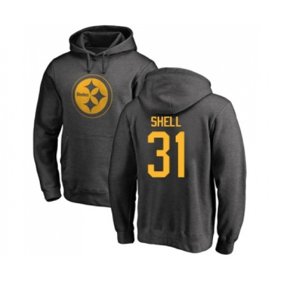 Football Pittsburgh Steelers #31 Donnie Shell Ash One Color Pullover Hoodie