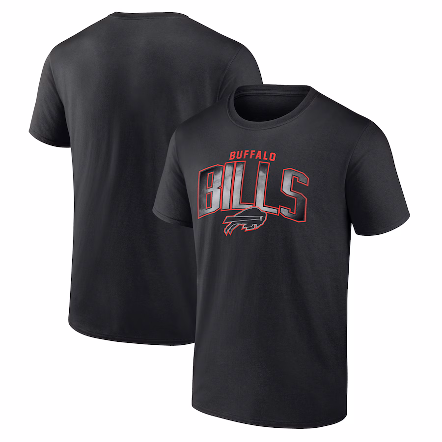 Men's Detroit Lions Black Team Lockup II Long Sleeve T-Shirt