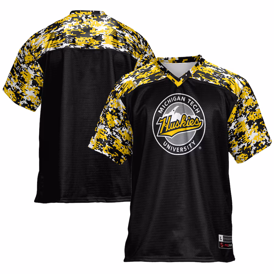 Men's GameDay Greats Black Michigan Tech Huskies Football Jersey