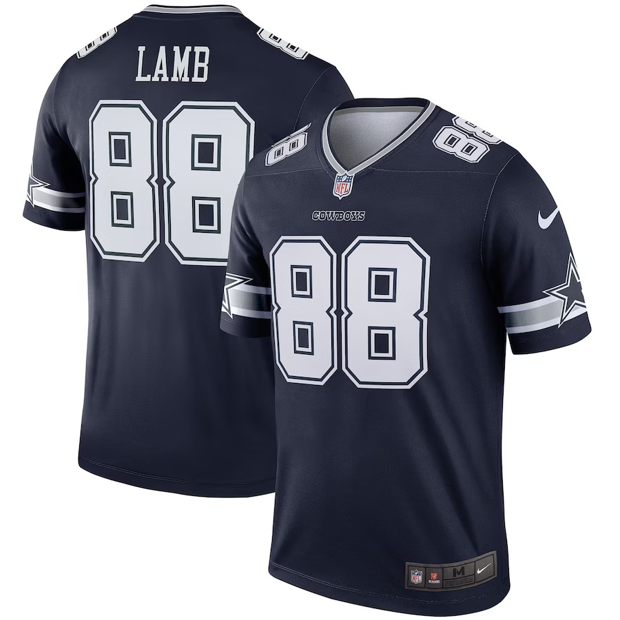 Men's Dallas Cowboys CeeDee Lamb Nike Navy Team Legend Player Performance Top