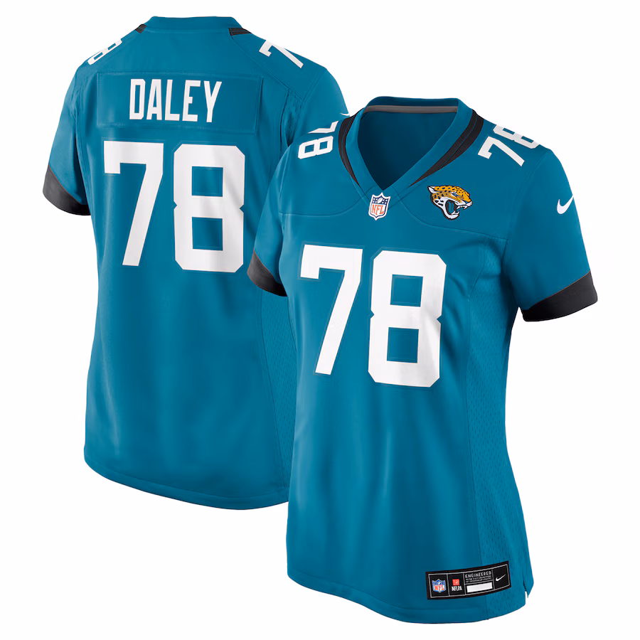Women's Jacksonville Jaguars Dennis Daley Nike Teal Game Jersey