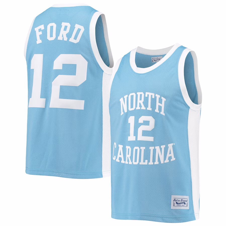 Phil Ford North Carolina Tar Heels Original Retro Brand Commemorative Classic Basketball Jersey - Carolina Blue