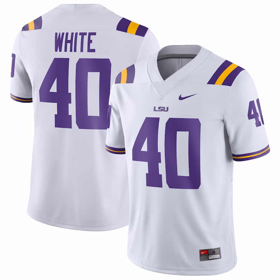 Devin White LSU Tigers Nike Game Jersey - White