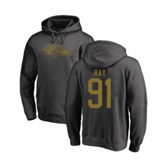 Football Baltimore Ravens #91 Shane Ray Ash One Color Pullover Hoodie