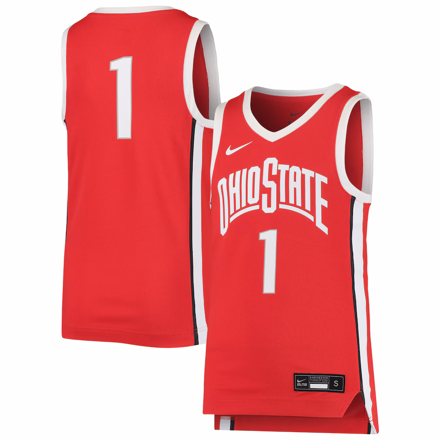 Youth Nike #1 Scarlet Ohio State Buckeyes Team Replica Basketball Jersey