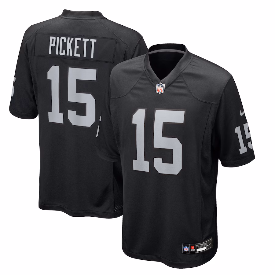 Men's Las Vegas Raiders Kenny Pickett Nike Black Team Game Jersey