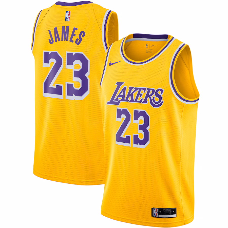 Men's Los Angeles Lakers LeBron James Nike Gold 2020/21 Swingman Jersey - Icon Edition