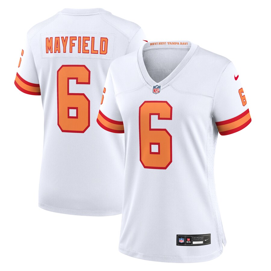 Women's '76 Tampa Bay Buccaneers Baker Mayfield Nike White Game Jersey