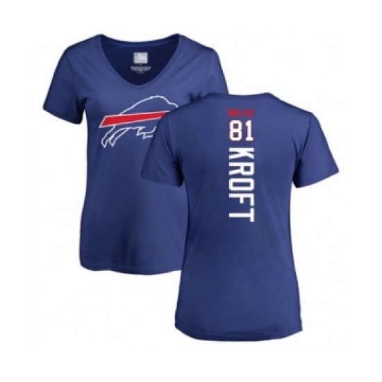 Football Women's Buffalo Bills #81 Tyler Kroft Royal Blue Backer T-Shirt