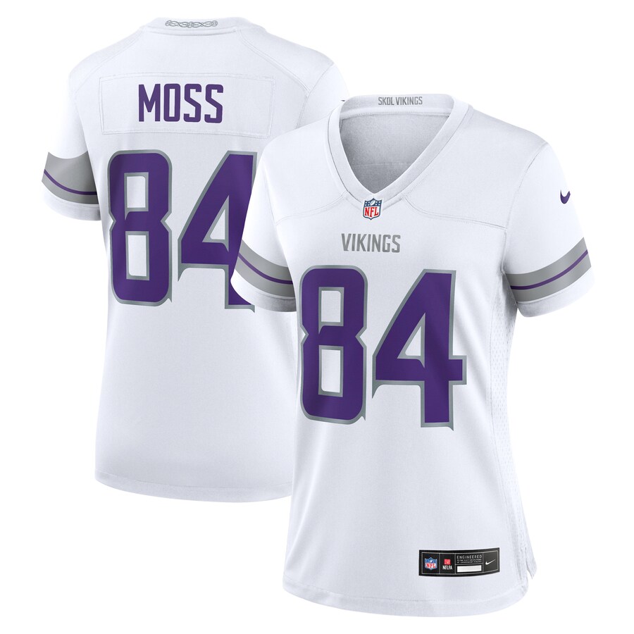 Women's Minnesota Vikings Randy Moss Nike White Alternate Retired Player Game Jersey