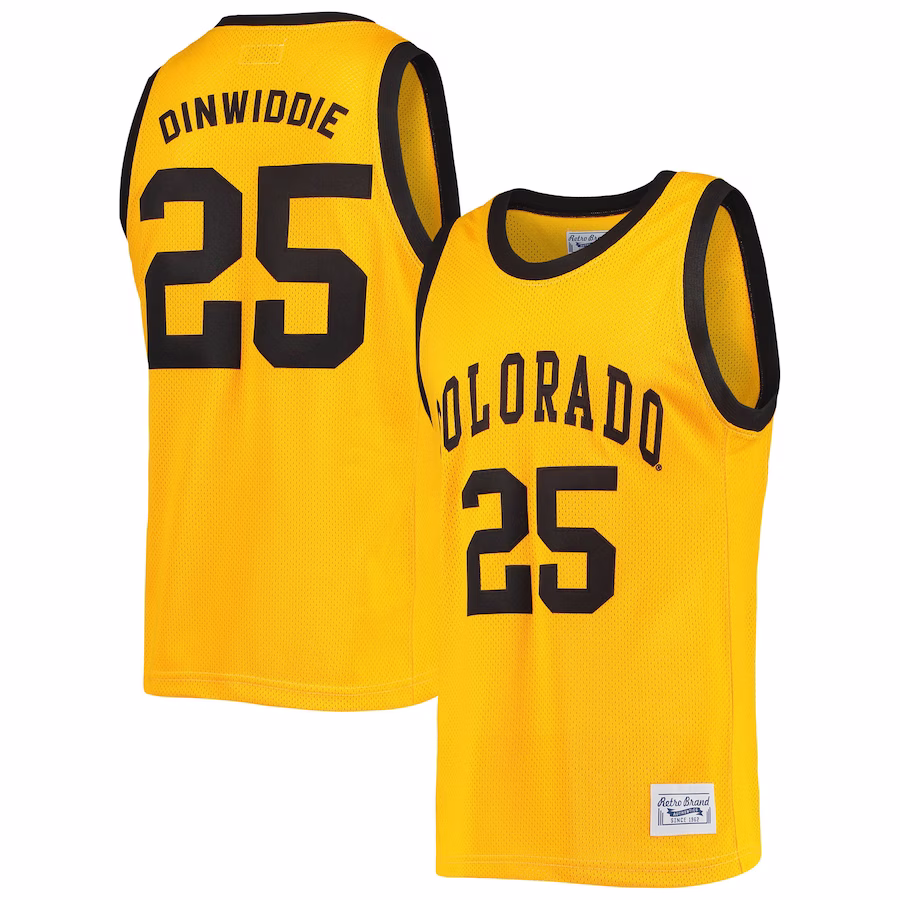 Spencer Dinwiddie Colorado Buffaloes Original Retro Brand Commemorative Classic Basketball Jersey - Gold