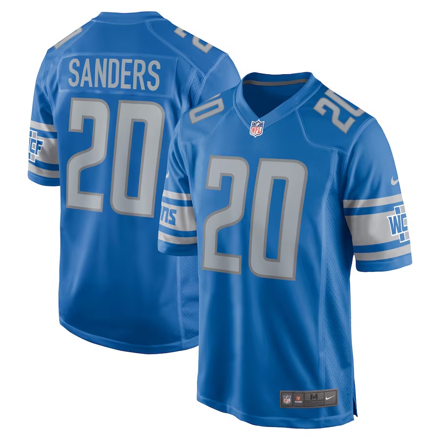 Men's Detroit Lions Barry Sanders Nike Blue Game Retired Player Jersey