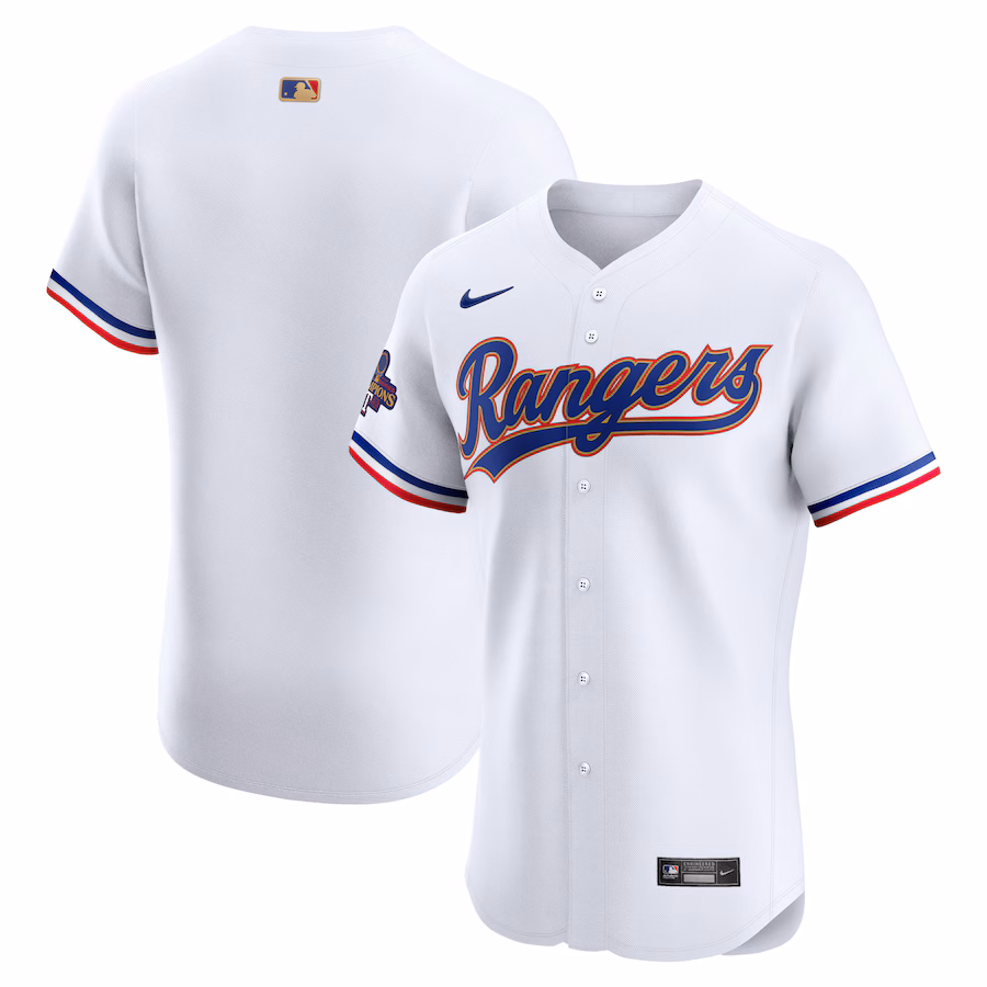Men's Texas Rangers  Nike White 2024 Gold Collection Elite Jersey