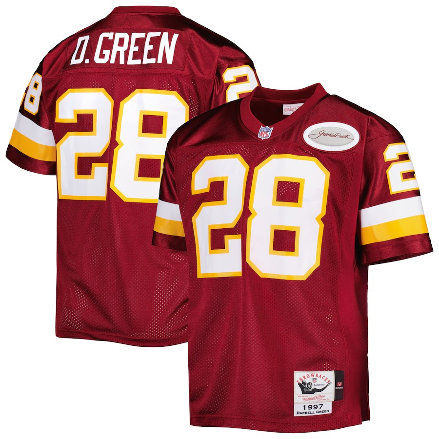 Men's Washington Football Team 1997 Darrell Green Mitchell & Ness Burgundy Authentic Throwback Retired Player Jersey