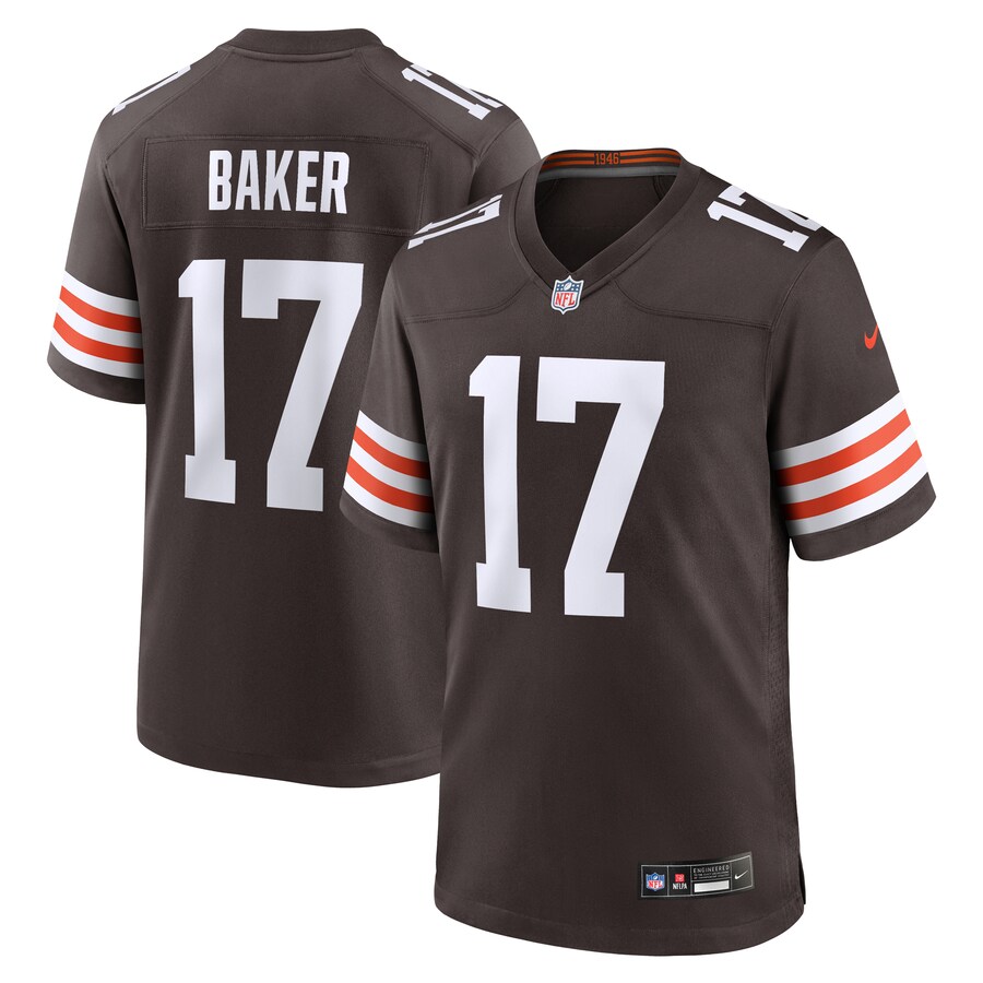 Men's Cleveland Browns Jerome Baker Nike Brown Team Game Jersey