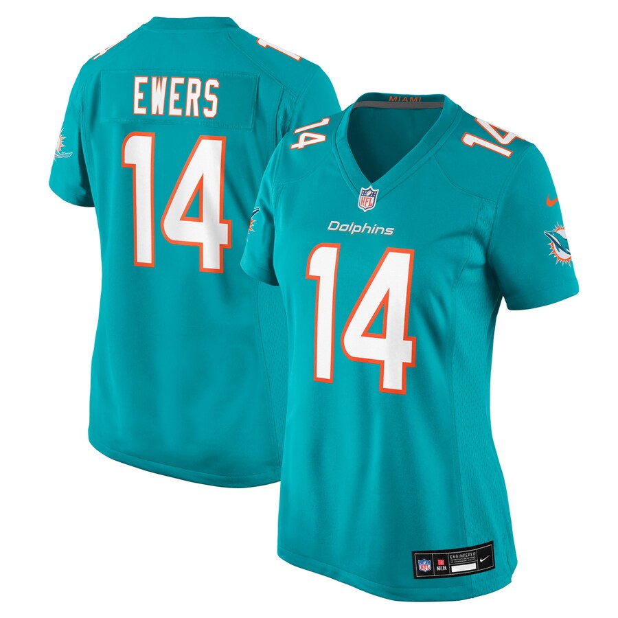 Women's Miami Dolphins Quinn Ewers Nike Aqua Team Game Jersey