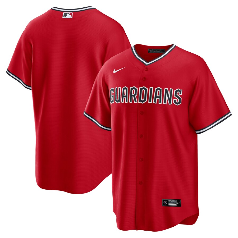 Men's Cleveland Guardians Nike Red Replica 2.0 Alternate Jersey