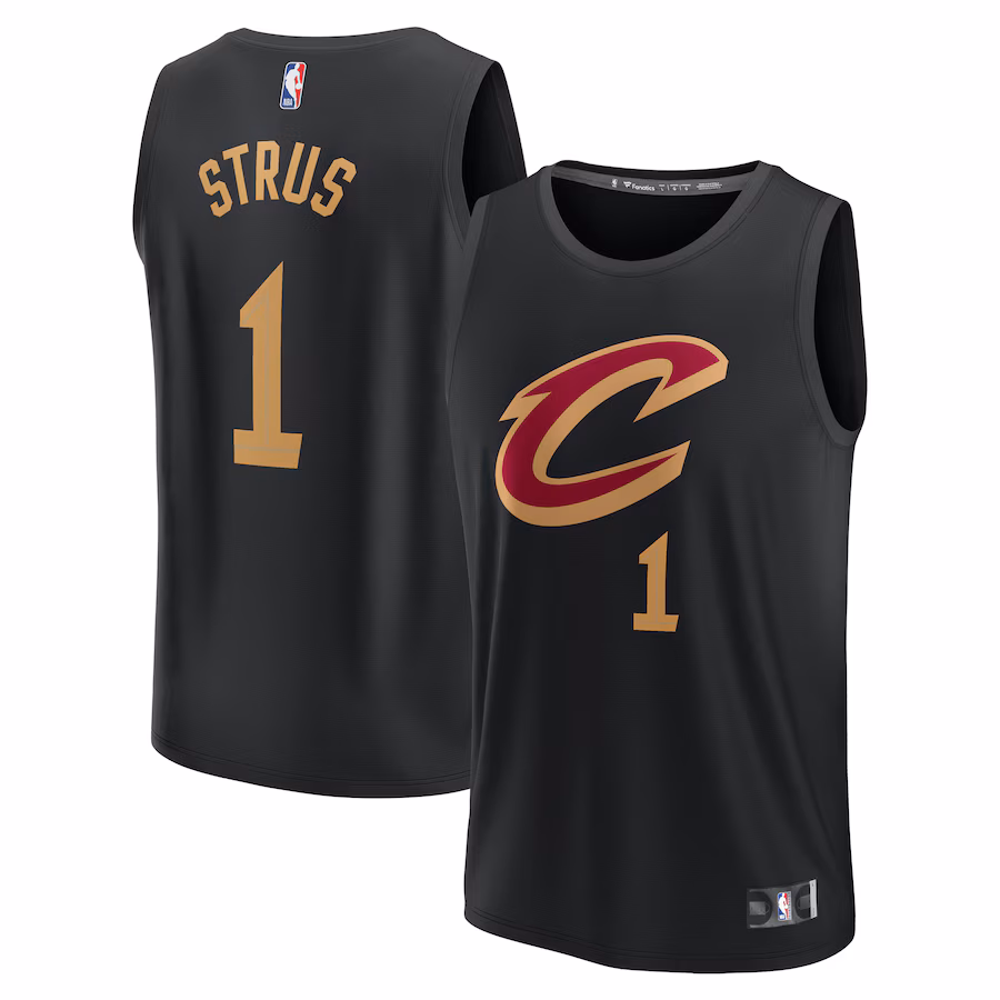 Youth Cleveland Cavaliers Max Strus Fanatics Black Fast Break Replica Player Jersey - Statement Edition