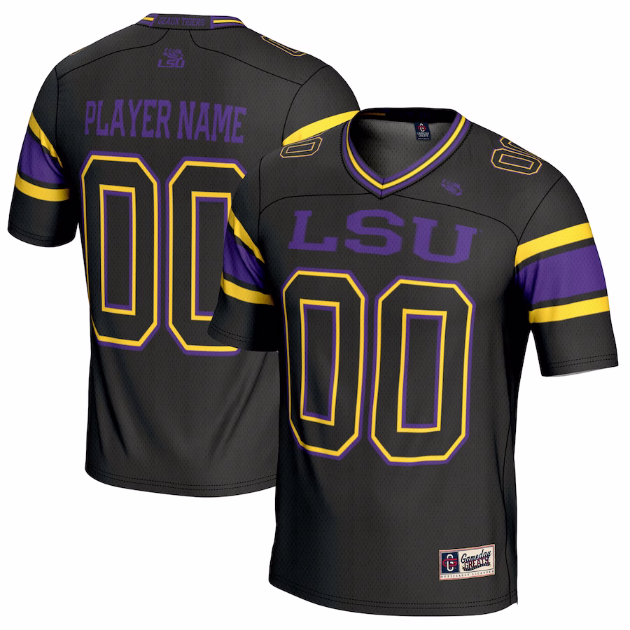 LSU Tigers GameDay Greats Youth NIL Pick-A-Player Football Jersey - Black