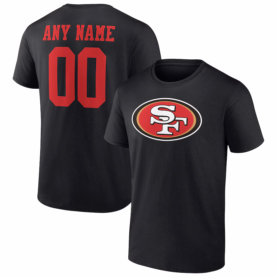 Men's Buffalo Bills Red Team Authentic Logo Personalized Name & Number T-Shirt