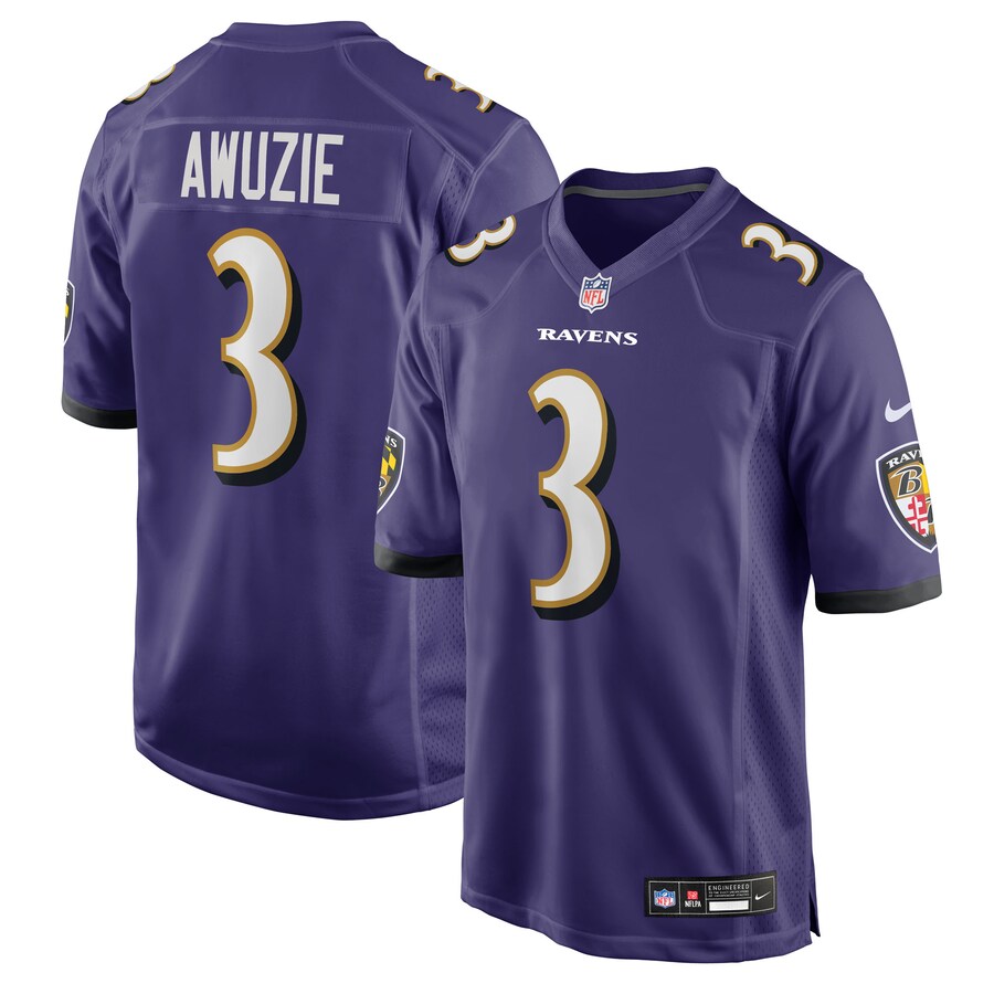 Men's Baltimore Ravens Chidobe Awuzie Nike Purple Team Game Jersey