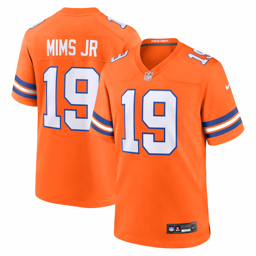 Men's Denver Broncos Marvin Mims Jr Nike Orange Mile High Collection 1977 Throwback Player Game Jersey