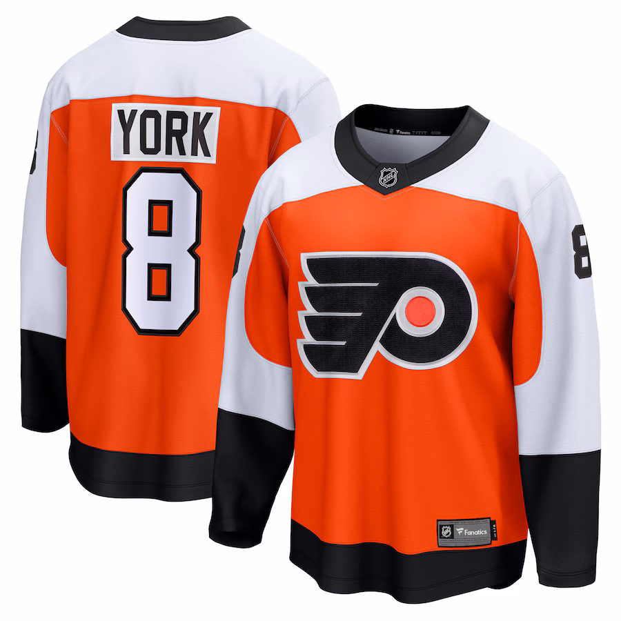 Men's Philadelphia Flyers Cam York Fanatics Orange Home Breakaway Jersey